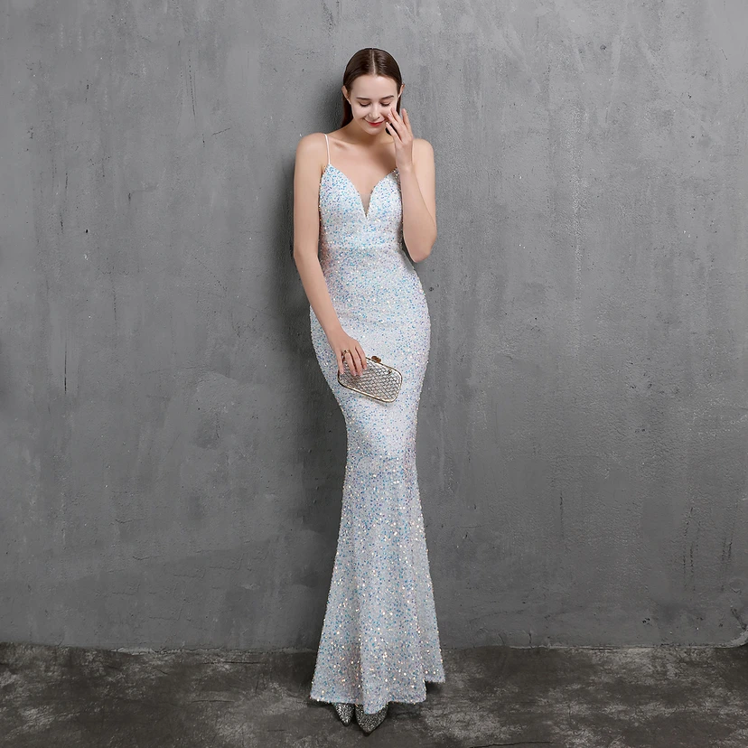 Vestido de fiesta de noche elegante y ajustado con lentejuelas coloridas de Heavy Craft para celebridades. view 35