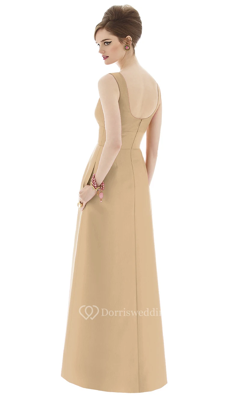 Satin Stunning A-Line Gown With Zipper Back view 2