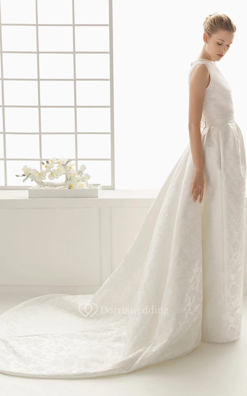 Greek Ancient Chaple Style Lace Appliqued Dress view 2