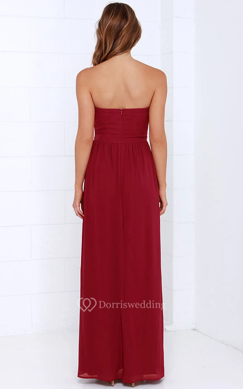 Chiffon Chic Dress With Crisscross Ruched Bodice view 16