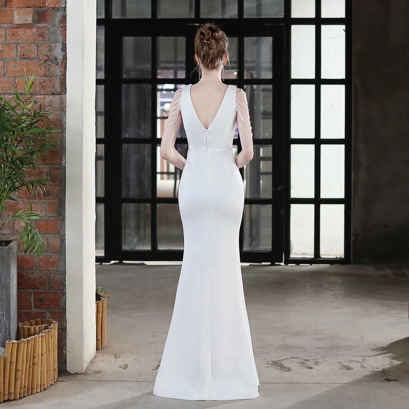 Toast Dress Bride Long Sling Thank-You Banquet Slim Fishtail Skirt Wedding Car Model Exhibition Dress view 66