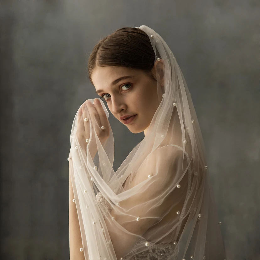 Romantic Tulle Chapel Bridal Veil view 4