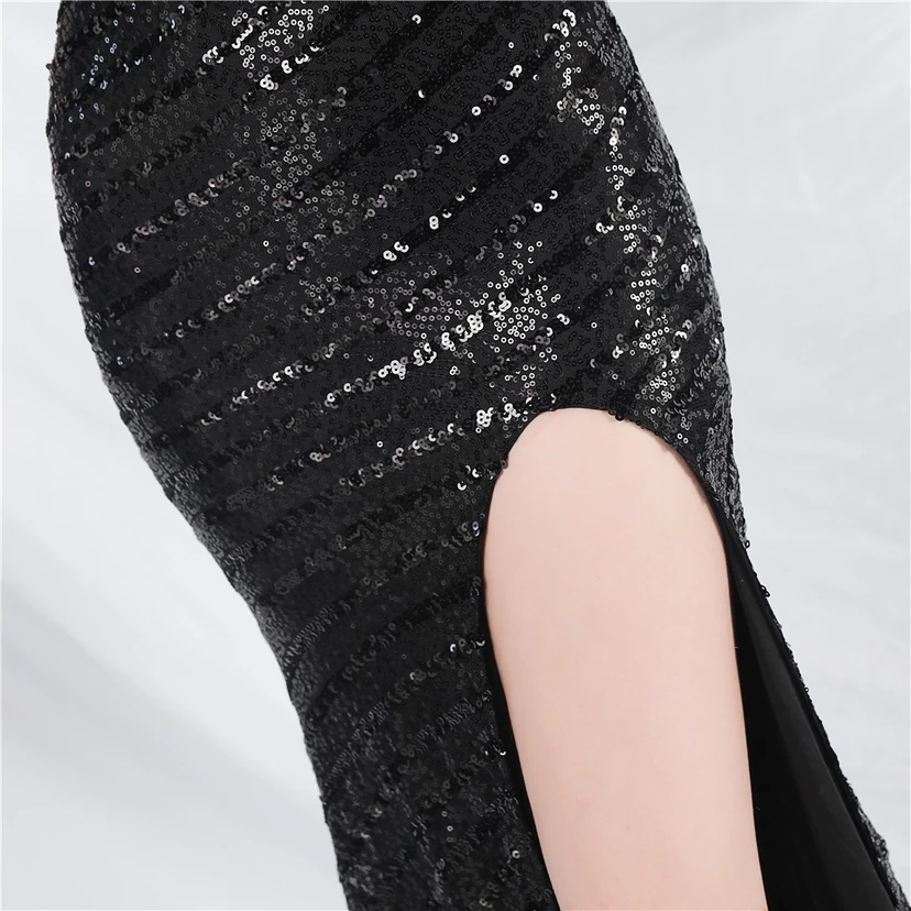 Fashionable Women'S Suspender Low-Cut Sequined Evening Dress view 79