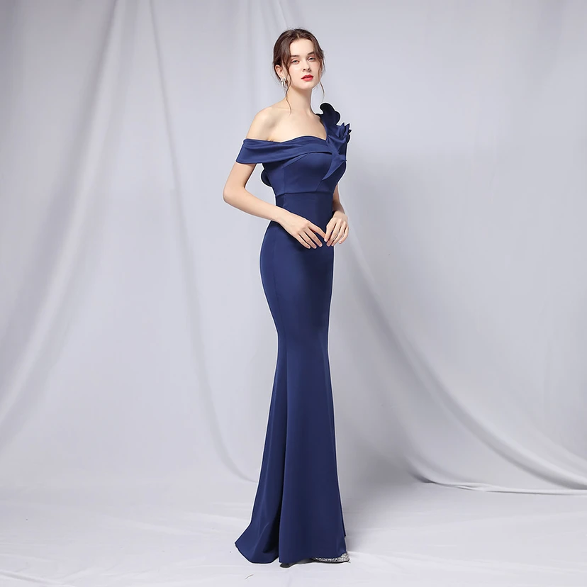 Sechsfarbiges, einseitig schulterfreies Abendkleid für festliche Anlässe, langes, elegantes, figurbetontes und sexy Meerjungfrauenkleid view 27