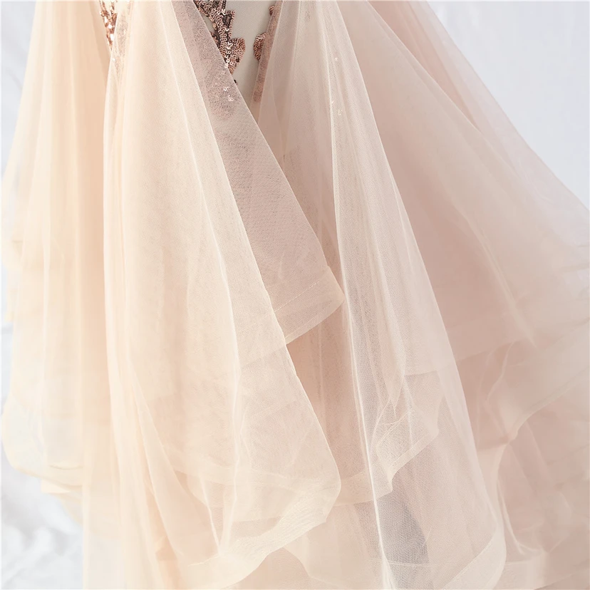 Handgefertigte Perlen, festes Netz, Positionierungsblumenperlen, Spleißnetz, heißes Tanz-Feier-Performance-Kleid view 10