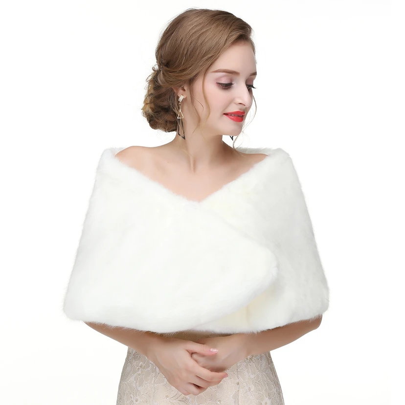 Bridal Winter Warm Wool Cape High-End Fur Wedding Dress Fox Fur Waistcoat view 6