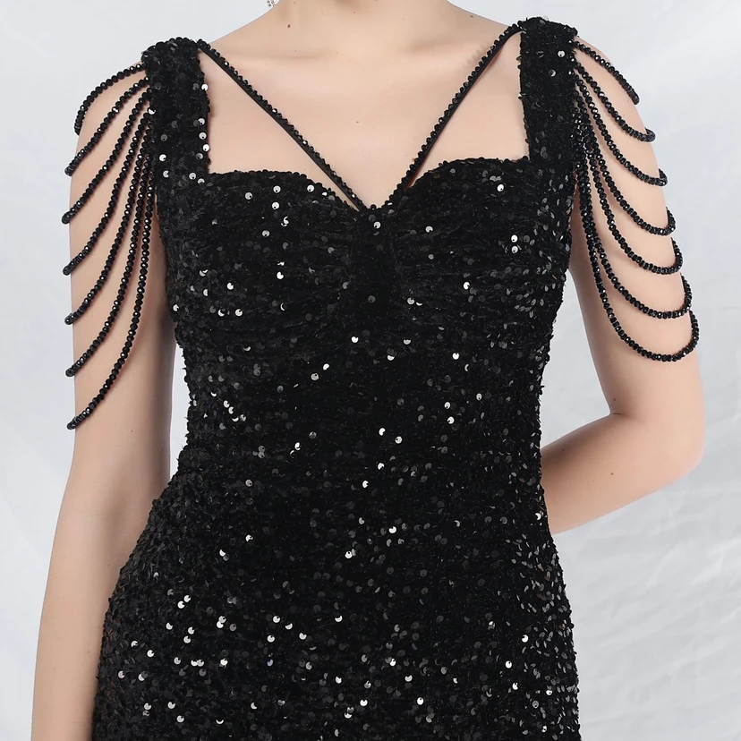 Ladies And Celebrities Formal Occasions Velvet-Bottomed Hand-Beaded Long Evening Dress view 62