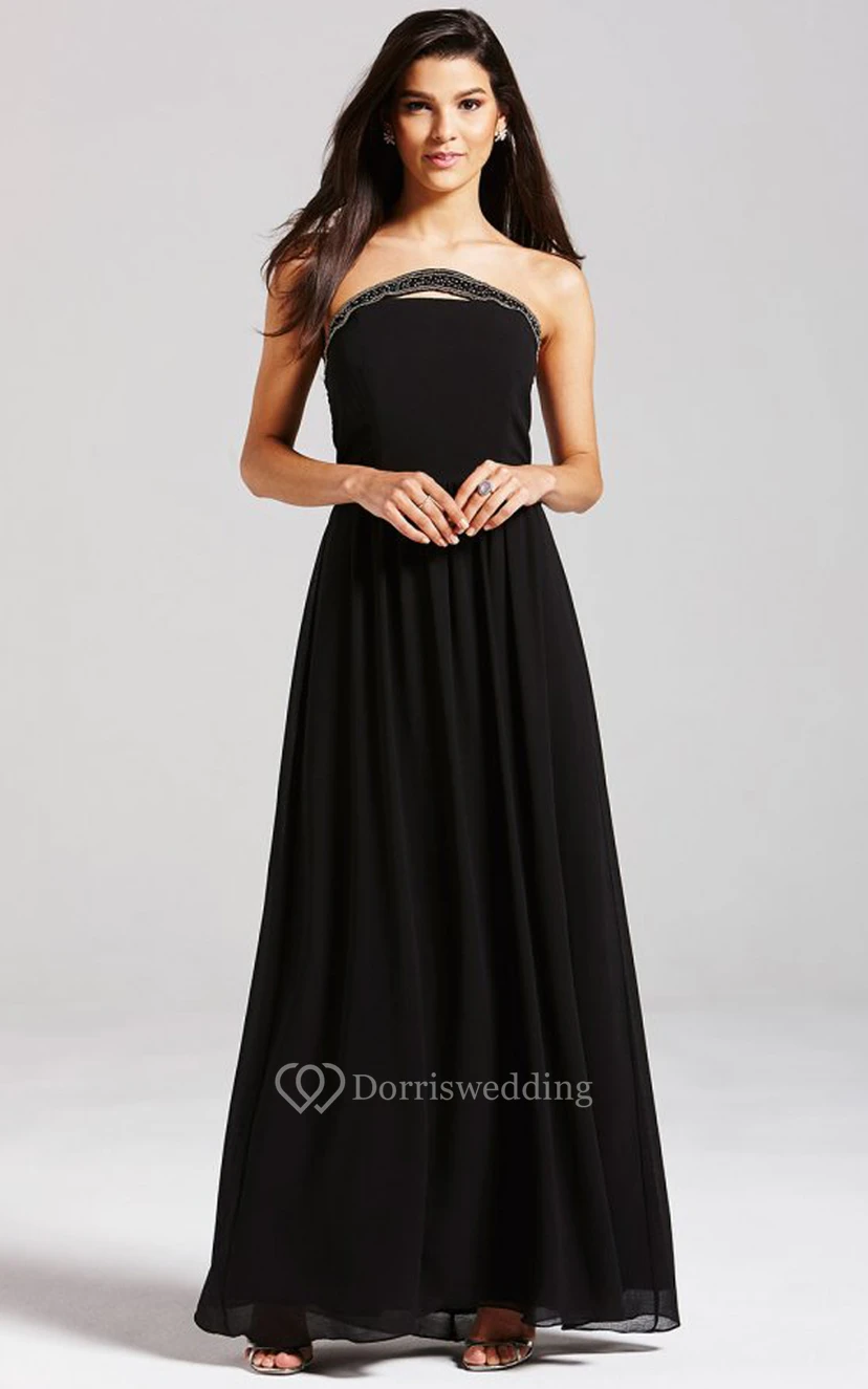 Scalloped Neckline Gown With Beading Details view 4