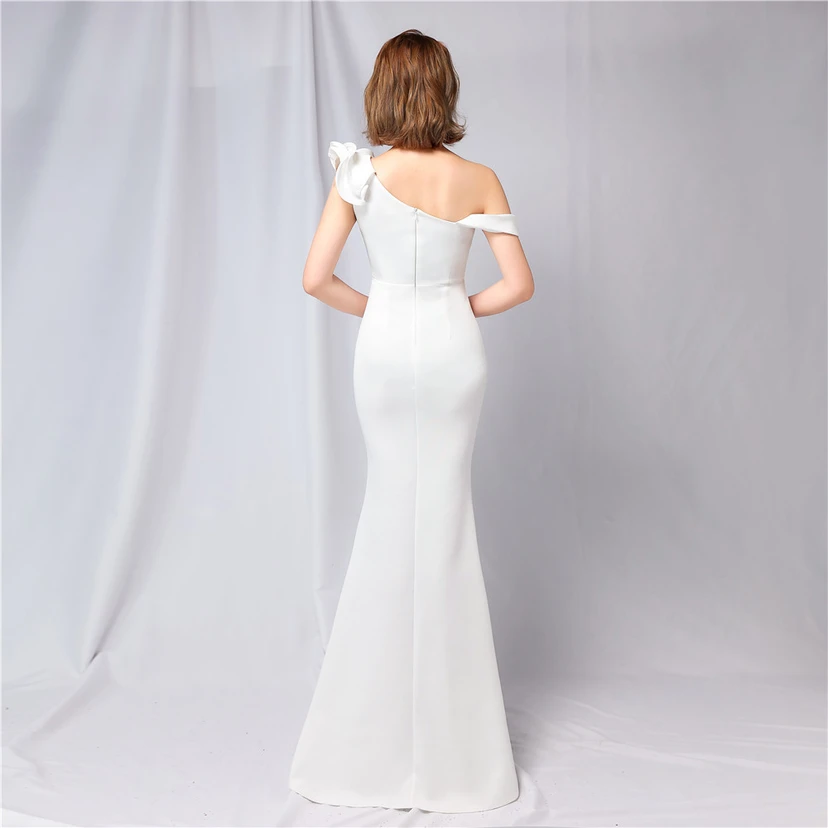Sechsfarbiges, einseitig schulterfreies Abendkleid für festliche Anlässe, langes, elegantes, figurbetontes und sexy Meerjungfrauenkleid view 11