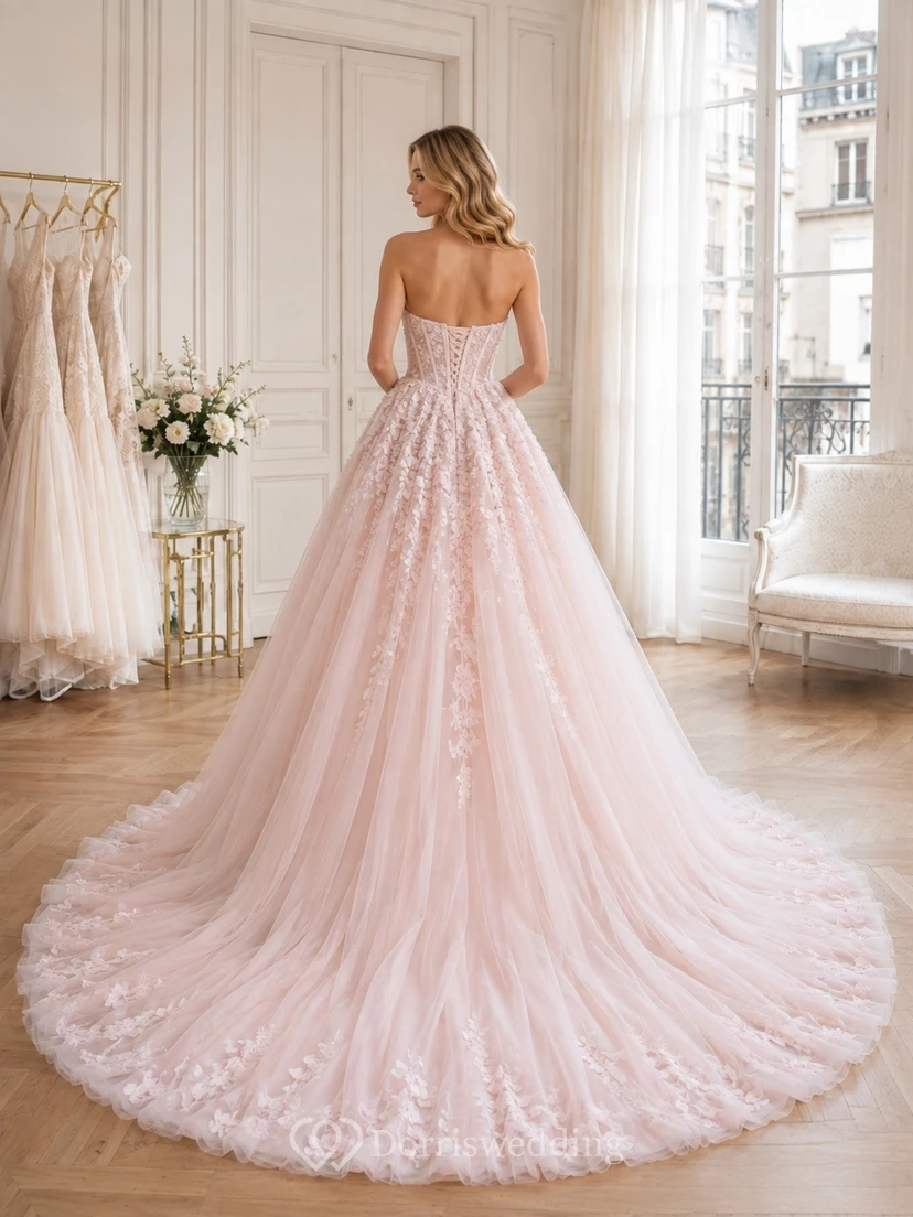 Boho-Romantik-Elegantes Brautkleid mit Herzausschnitt, formelles Hochzeitskleid, Edition B, Ball view 2