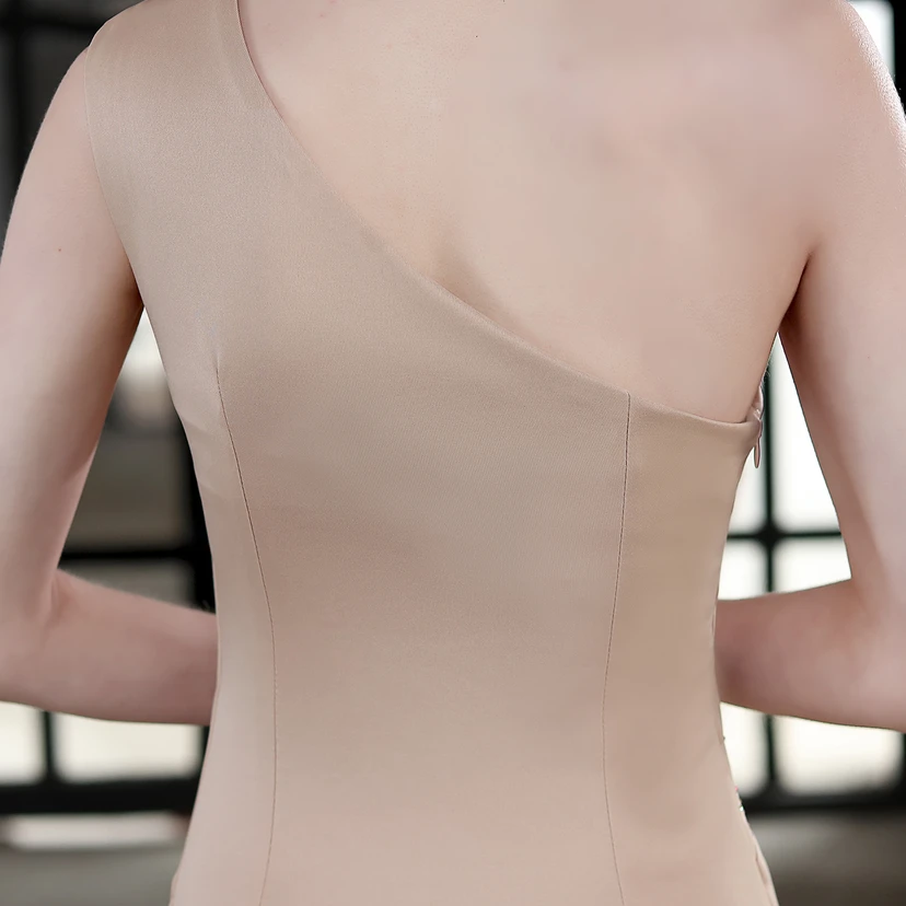 Toast Dress Bride Long One-Shoulder Thank-You Banquet Slim Fishtail Skirt Wedding Car Model Exhibition Dress view 36