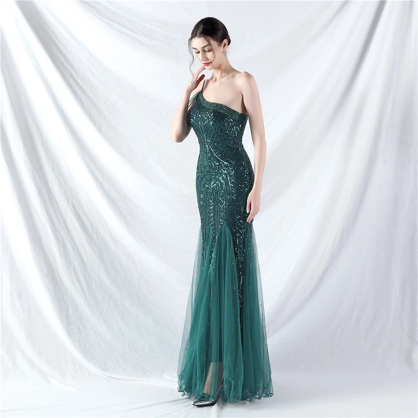 Robe de soirée haut de gamme ornée de perles de positionnement, de fleurs et de broderies en tulle. view 44
