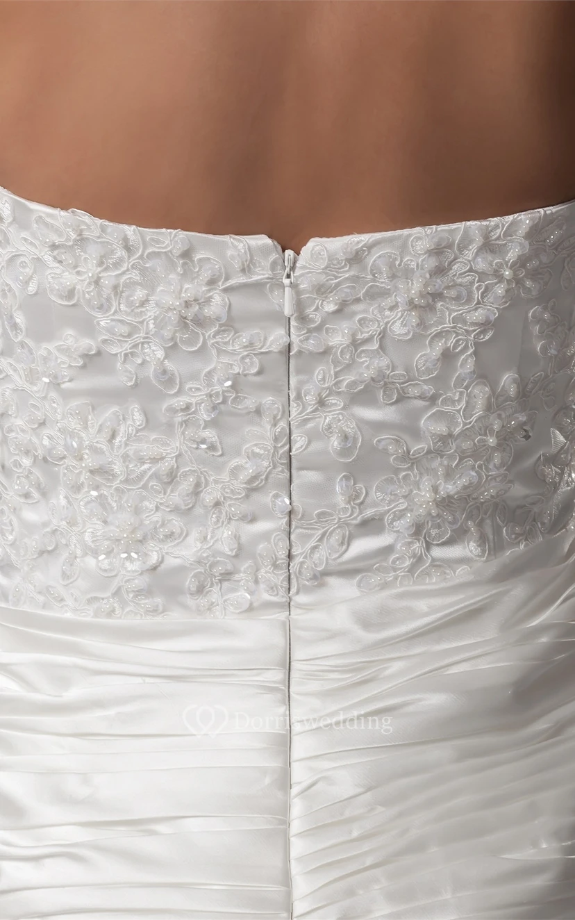 Sweetheart Sheath Ruched Appliques and Dress With Pleats view 6