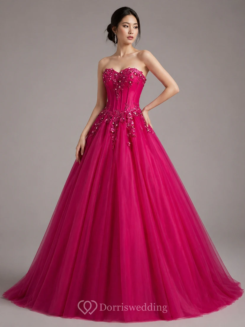 Luxuriöses, marineblaues, trägerloses Ballkleid mit Spitzenapplikationen für formelle Anlässe wie Abschlussball oder Gala view 6