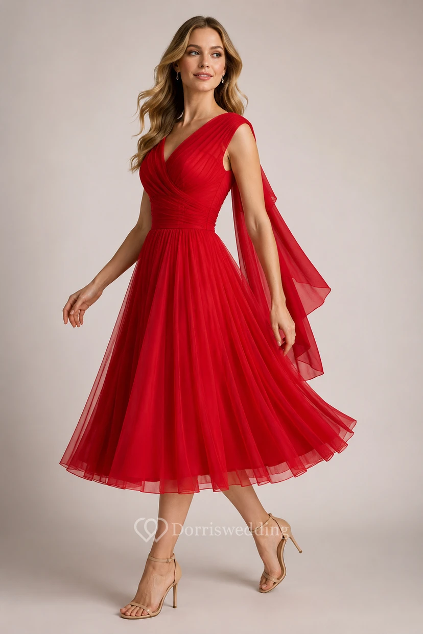 Charming Bow Detail Chiffon Ball Gown view 4