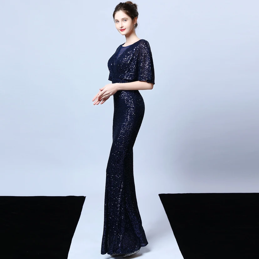 Elegantes Abendkleid mit Polyestergarn, Quasten, Pailletten und Fischschwanzsaum für Damen im Herbst view 26