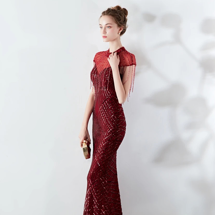 Abendkleid Frühling Langes Meerjungfrauen-Schlankes Bankettkleid für Damen view 4