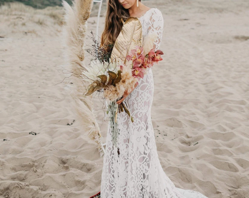 hippie beach wedding dress Off White Boho Wedding Dress * Organic Cotton Fringed Gown * Greek Goddess Gown * Bohemian Bridesmaid Dress