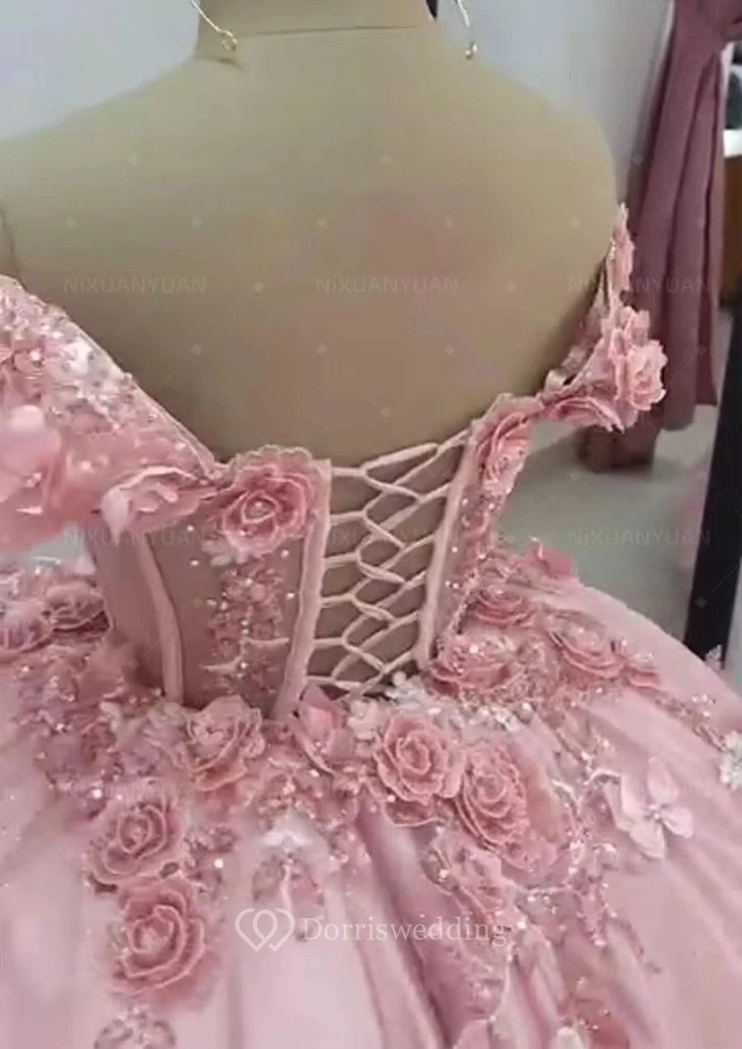 Pink Off-the-Shoulder Floral Mini Dress view 4