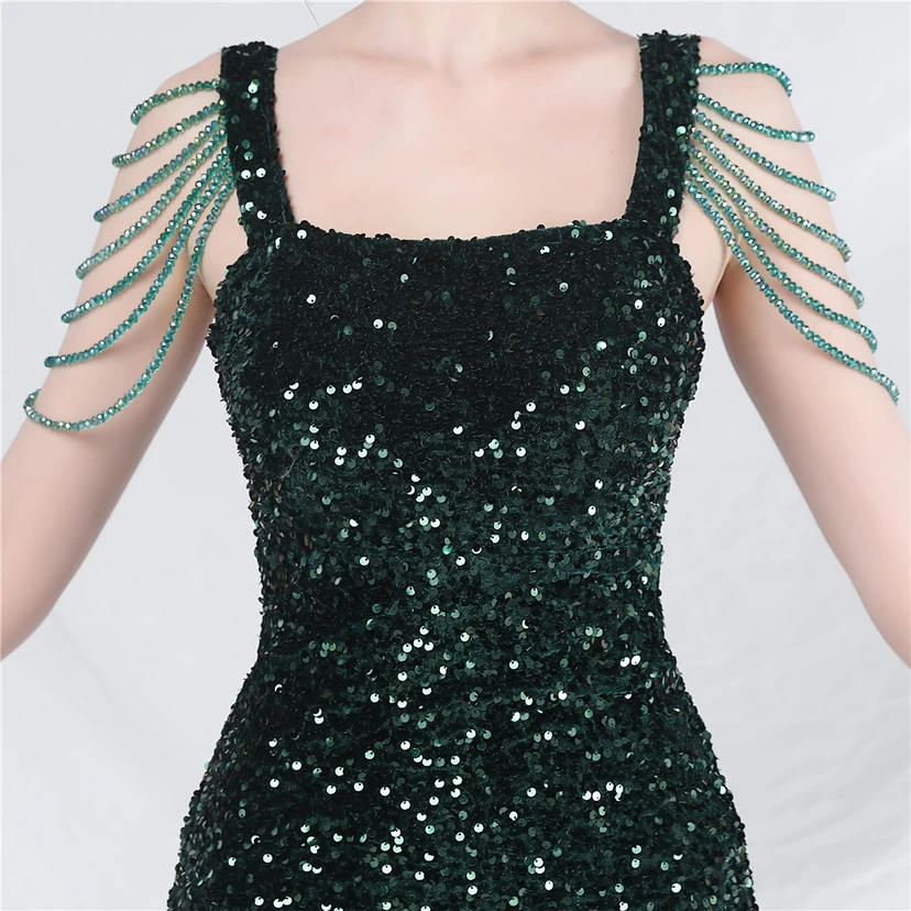 Craft Sequined Velvet Bottom Imitation Handmade Fantasy Sequin Evening Dress Daily Mini Dress view 69