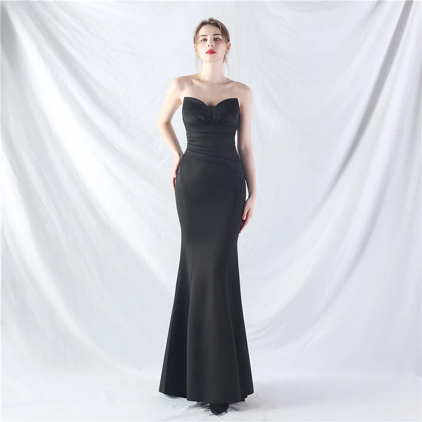 Craft Dress Sexy Off-Shoulder Wrapped Chest Satin Evening Dress view 49