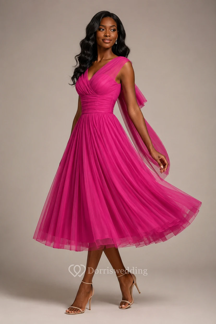Charming Bow Detail Chiffon Ball Gown view 12