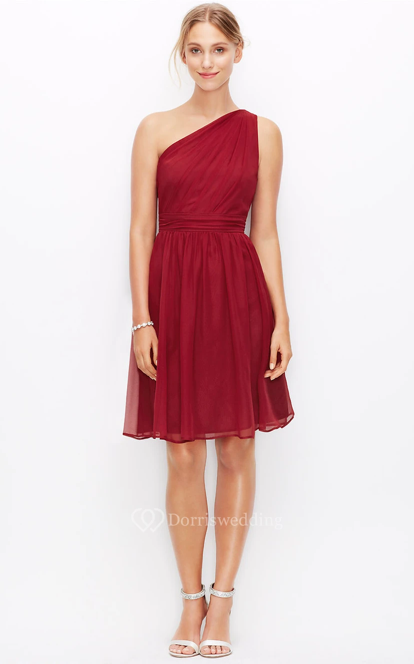 One-Shoulder Dress With Ruching And Pleats view 9