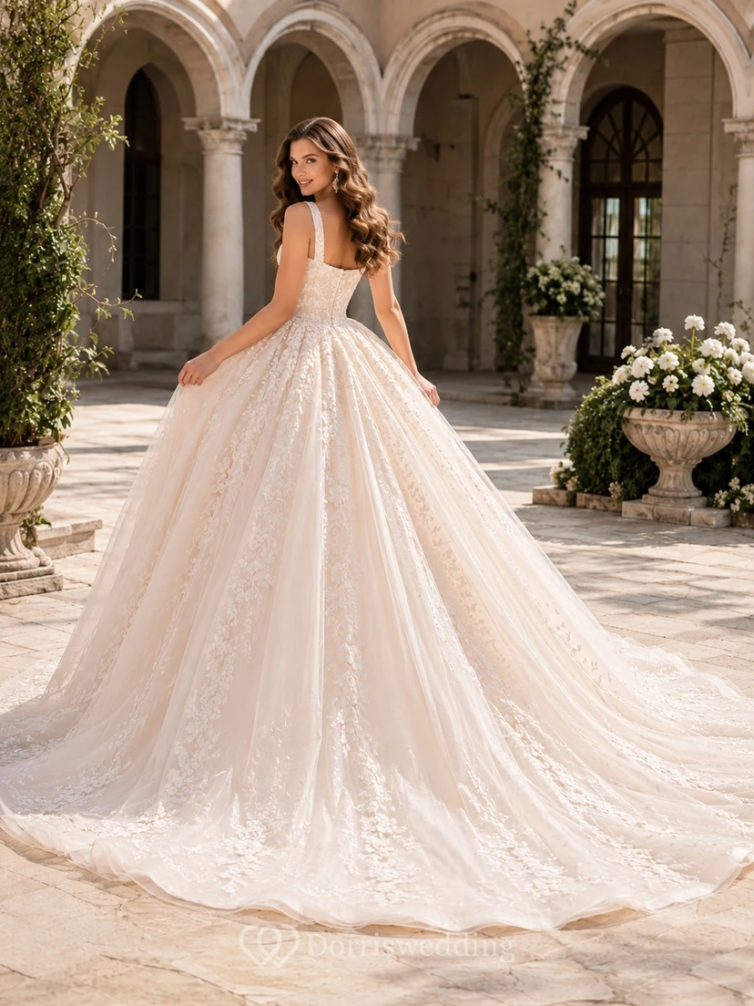 Simple Floor-length Sleeveless Bridal Ceremony Formal Straps Dress Ball Gown view 2