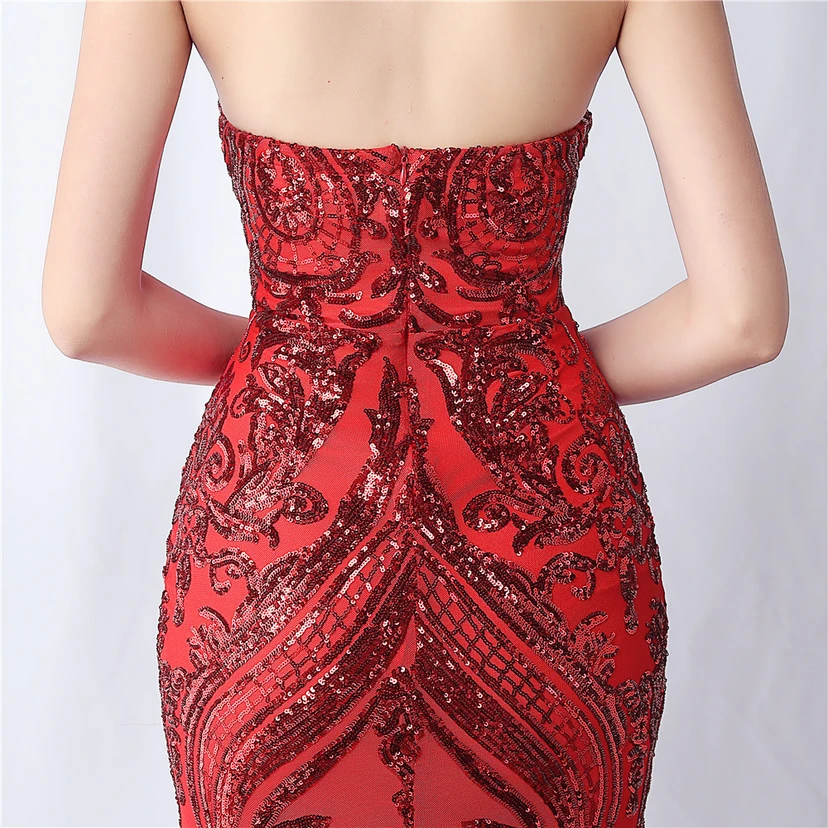 Positionierung Blumenschnitt Netz Pailletten Hochzeitsdinner Toast Party Abendkleid view 7
