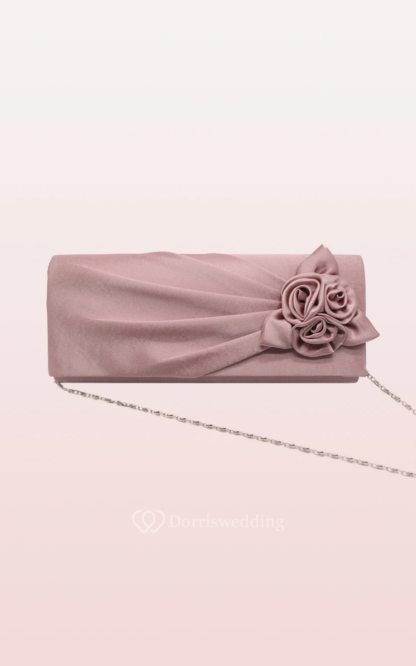 Satin Handbag with Flower view 4