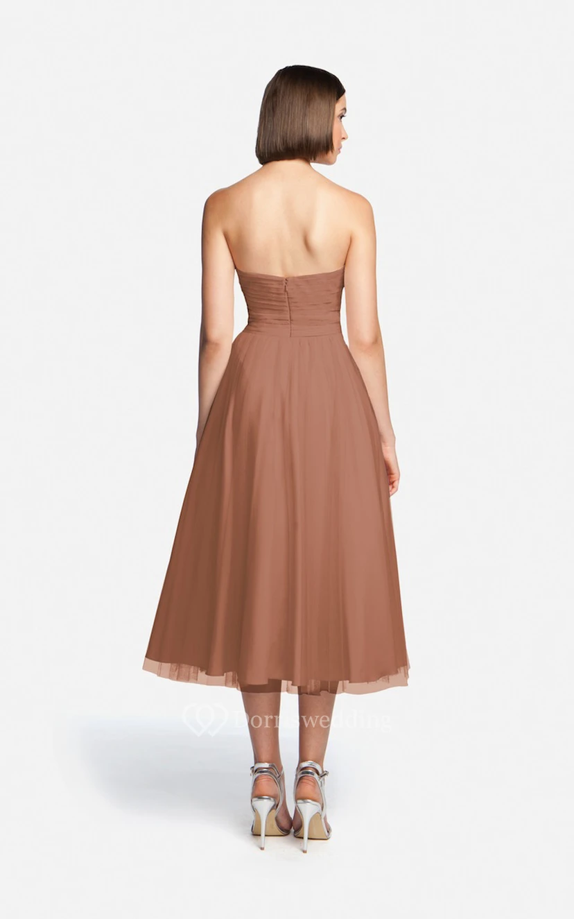 Tulle Tea-Length Angelic Dress With Sweetheart Neck view 6