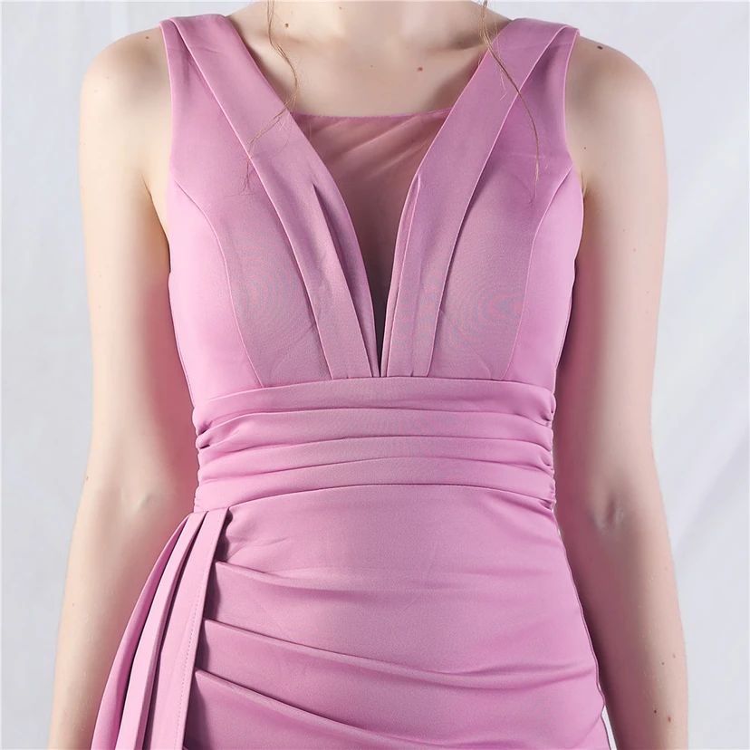Vestido de noche de satén plisado con 8 colores opcionales view 44