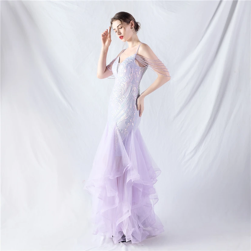 Handgefertigte Perlen, festes Netz, Positionierungsblumenperlen, Spleißnetz, heißes Tanz-Feier-Performance-Kleid view 64