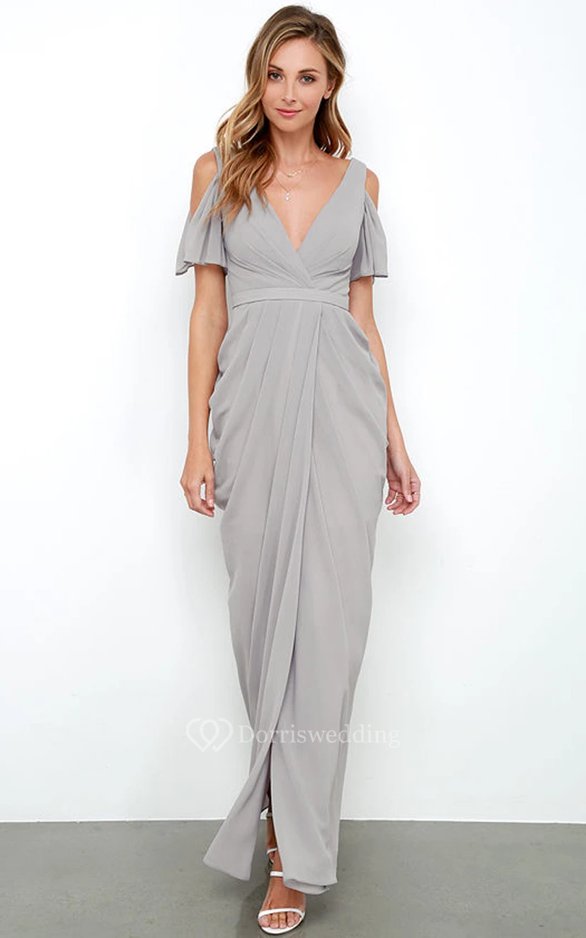 V-Neck Chic Sheath With Front Split