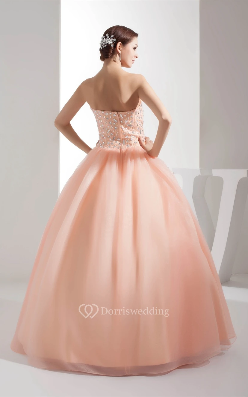 Sweetheart A-Line Pleated Ball-Gown With Gemmed Bodice view 6
