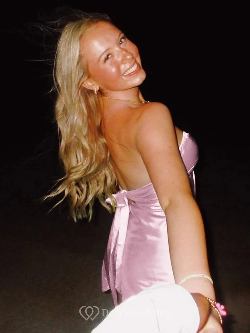 Mint Green Strapless Twist Front Dress view 8