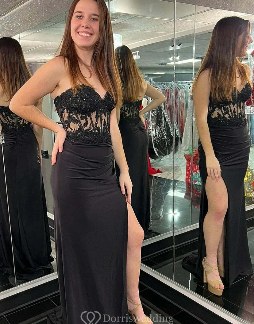 Fuchsia Sequin Corset Gown view 11