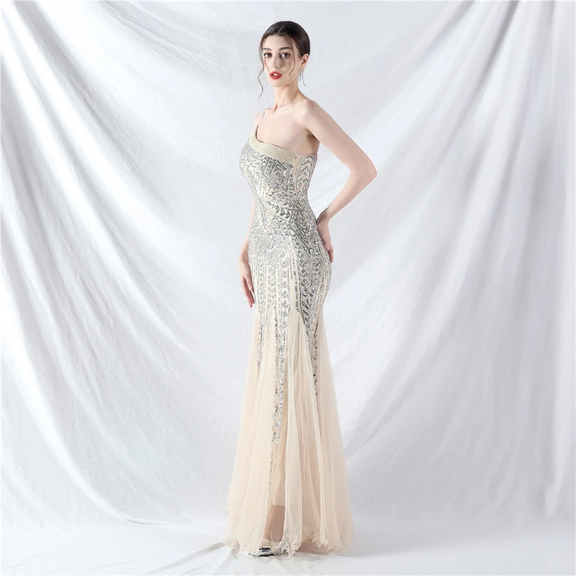 Robe de soirée haut de gamme ornée de perles de positionnement, de fleurs et de broderies en tulle. view 24