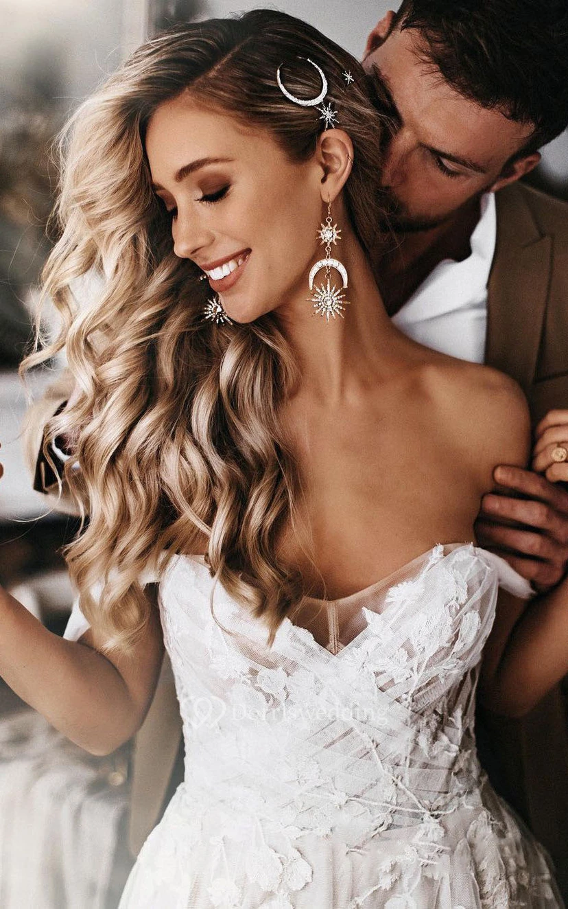 Sweetheart Criss-cross Tulle Empire A-line Backless Wedding Dress view 8
