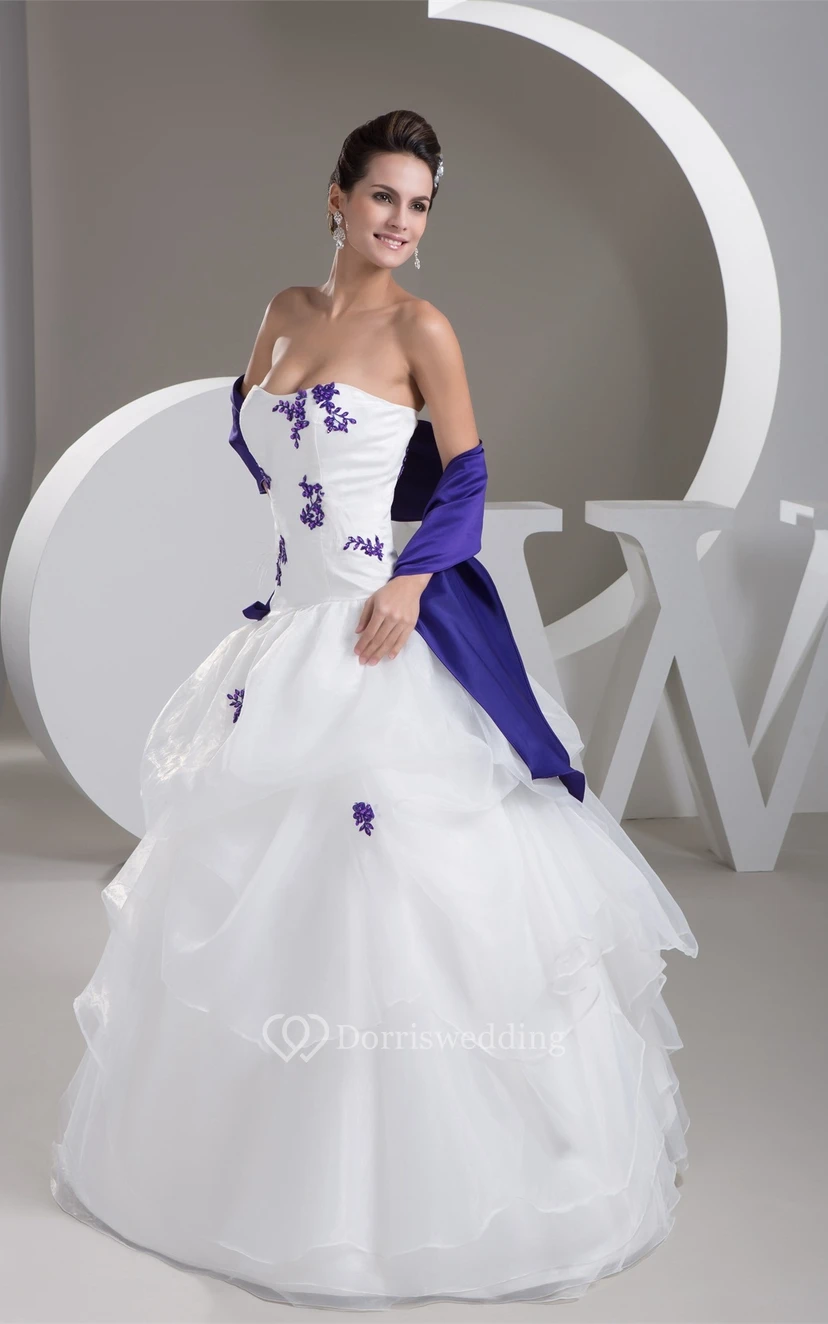 Sweetheart Ruffled Wrap and Ball-Gown With Lace view 9