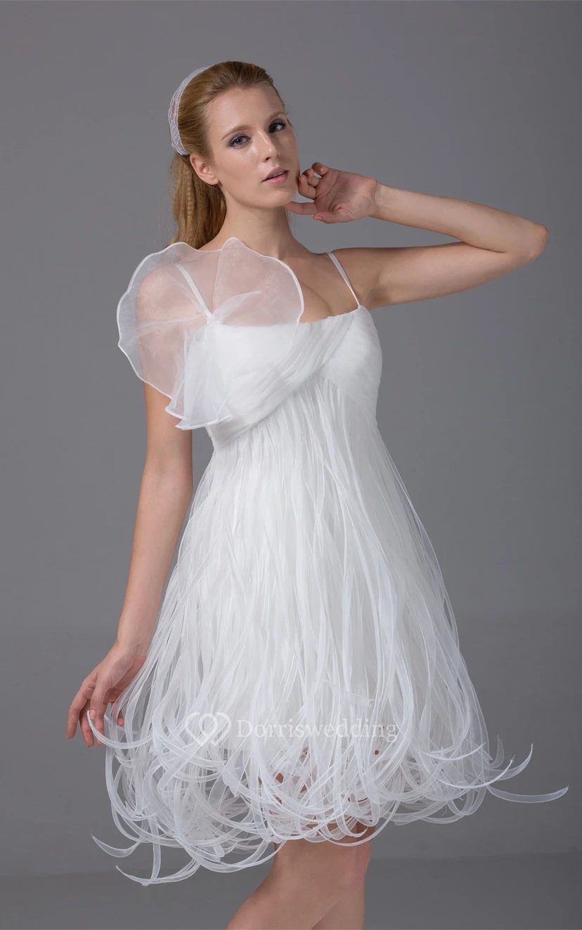 Spaghetti-Straps Short Corset Back and Dress With Ruching view 3