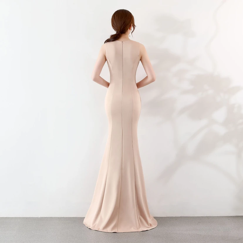 Robe de soirée élégante sirène pour mariée, longue et élégante, idéale pour un banquet ou des fiançailles. Jupe longue pour femme. view 26
