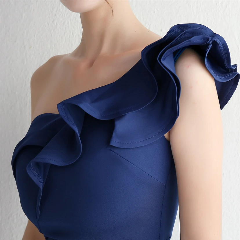 6 Farben One Shoulder Bankett Abendkleid Mode Party Langes Elegantes Schlankes Sexy Meerjungfrauenkleid view 9