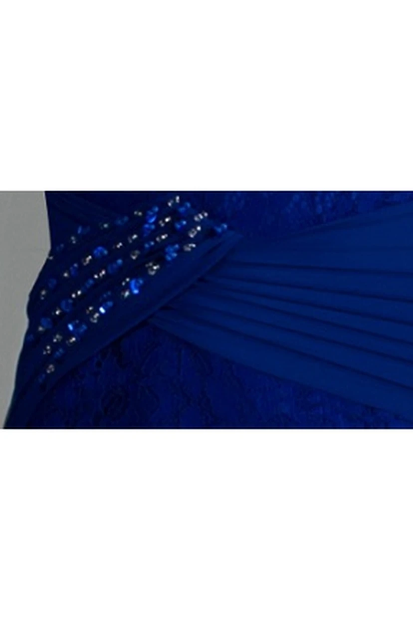 Brautmutterkleid aus Chiffon mit Rundhalsausschnitt, langen Ärmeln und Perlenstickerei, knielang view 2