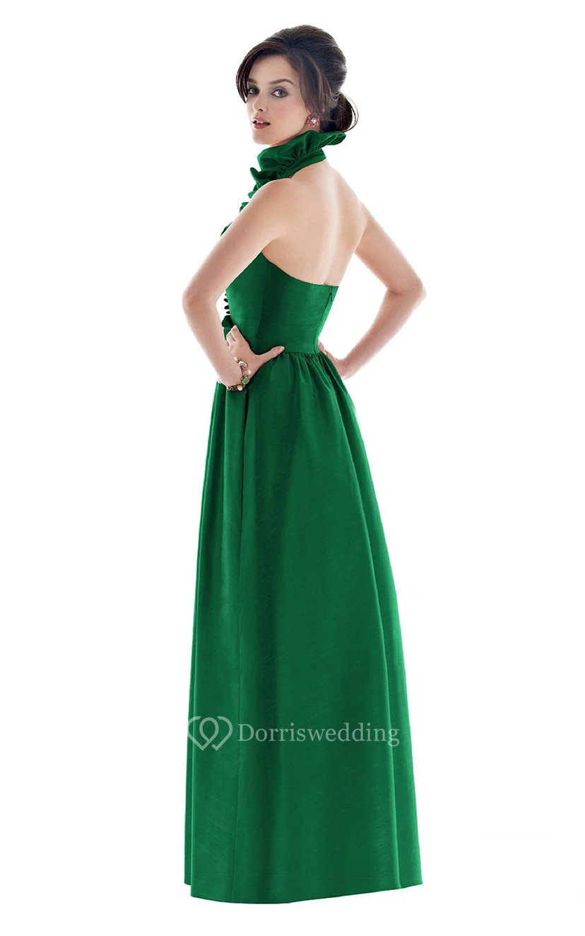 Floor-Length Charming Halter Dress With Zipepr Back view 2