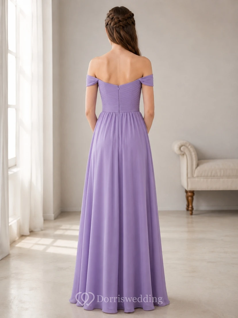 Wisteria Junior Brautjungfernkleid A-Linie schulterfrei Kurzarm Rüschen romantisch formell view 2