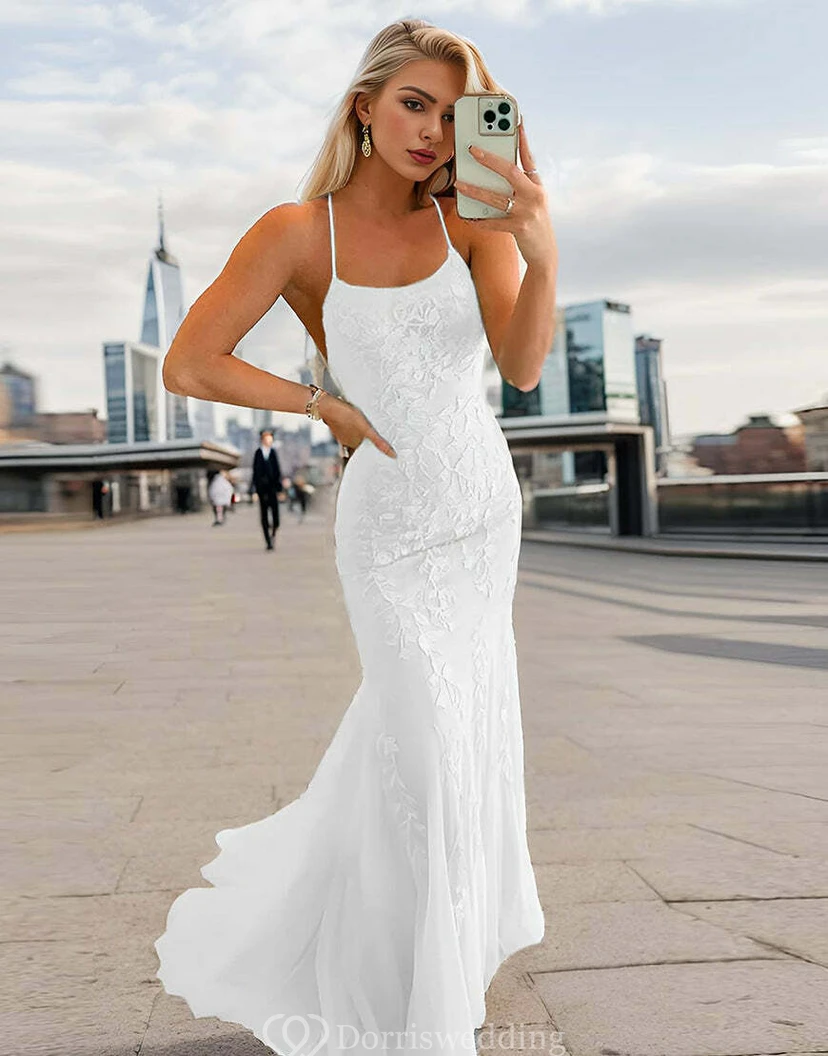 Lace Spaghetti Sheath Tulle Casual Dress view 16