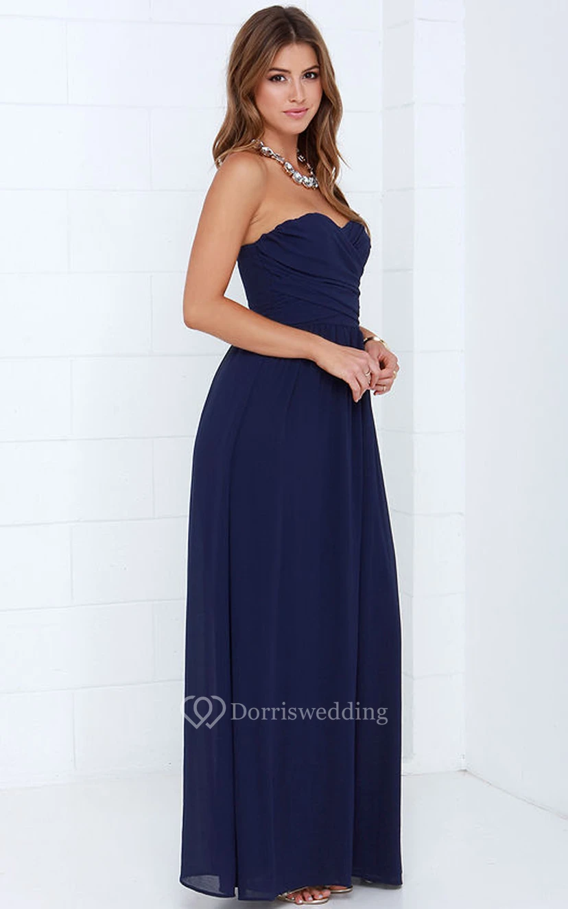 Chiffon Chic Dress With Crisscross Ruched Bodice view 8