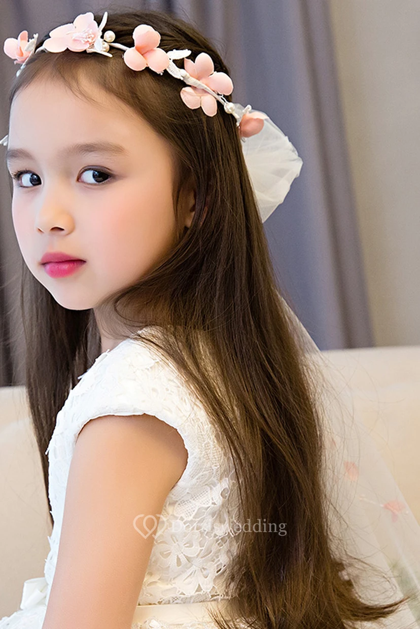 Princess Style Garland Headdress Tulle Flower Girl Accessories view 3