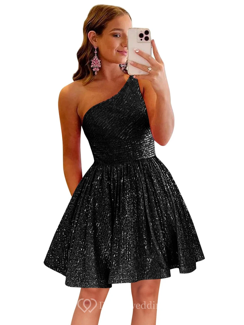 Burgunderfarbenes, einseitig schulterfreies Pailletten-Cocktailkleid view 5